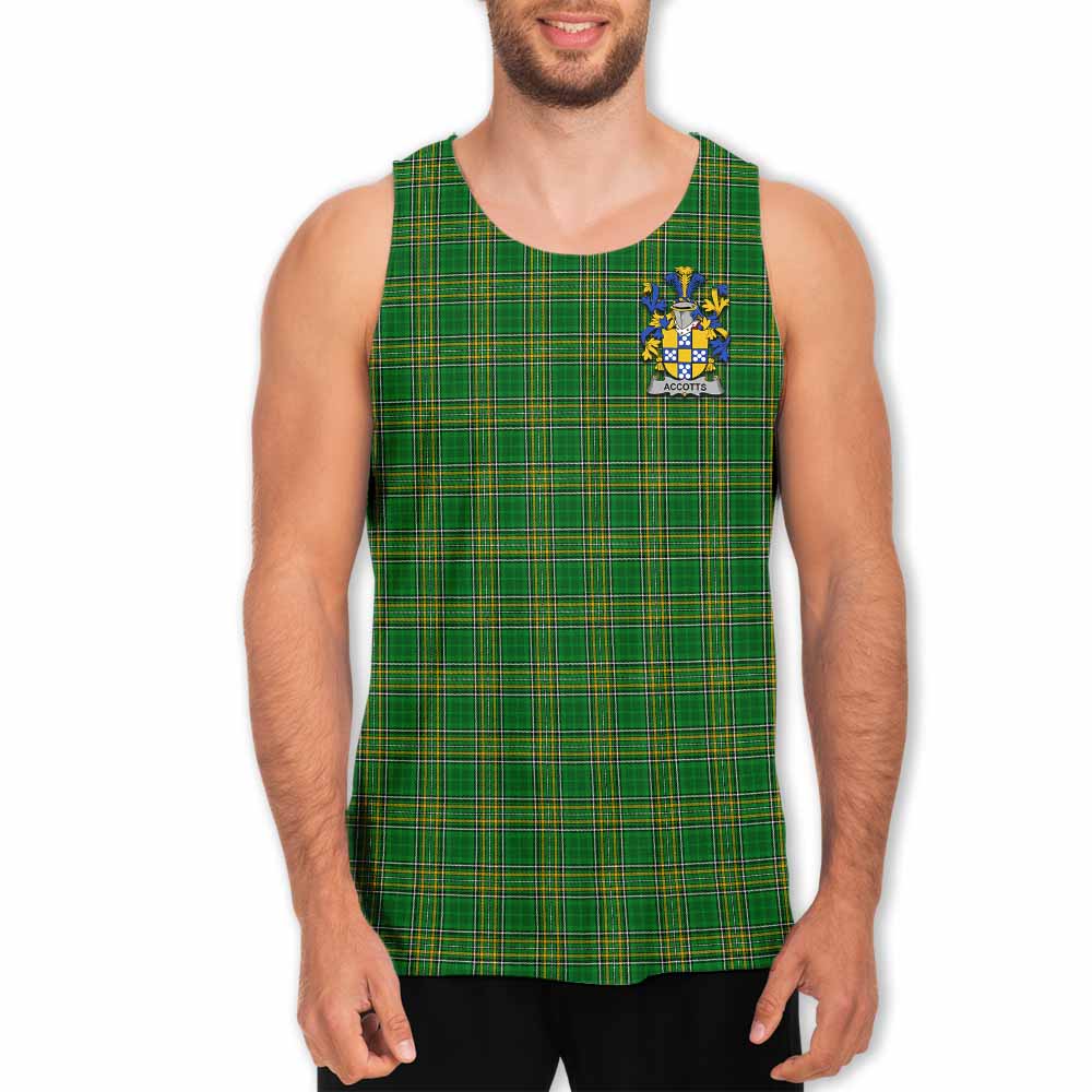 Tartan Vibes Clothing Accotts Irish Clan Tartan Men's Tank Top with Coat of Arms