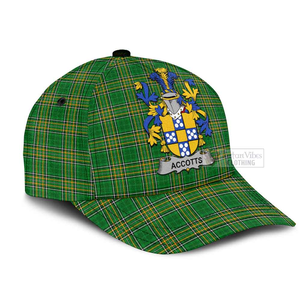 Tartan Vibes Clothing Accotts Irish Clan Tartan Classic Cap with Coat of Arms