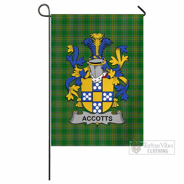 Accotts Irish Clan Flag with Coat of Arms