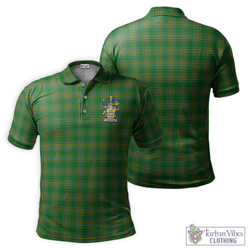 Accotts Irish Clan Tartan Men's Polo Shirt with Coat of Arms