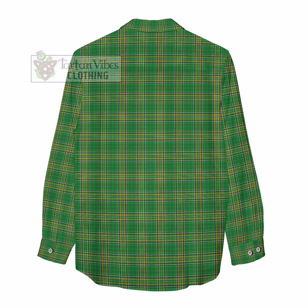 Tartan Vibes Clothing Accotts Irish Clan Tartan Women's Casual Shirt with Coat of Arms