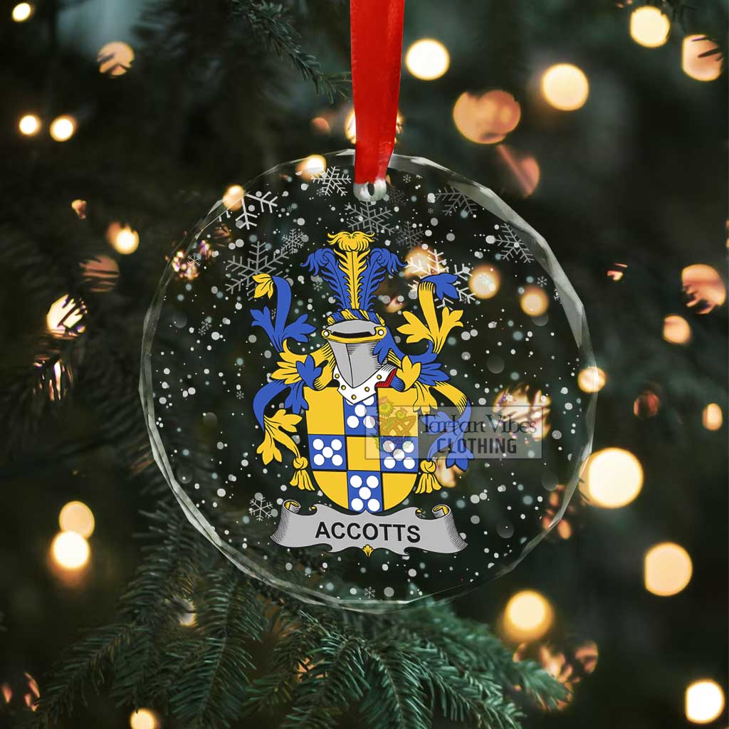 Tartan Vibes Clothing Accotts Irish Clan Christmas Glass Ornament with Coat of Arms