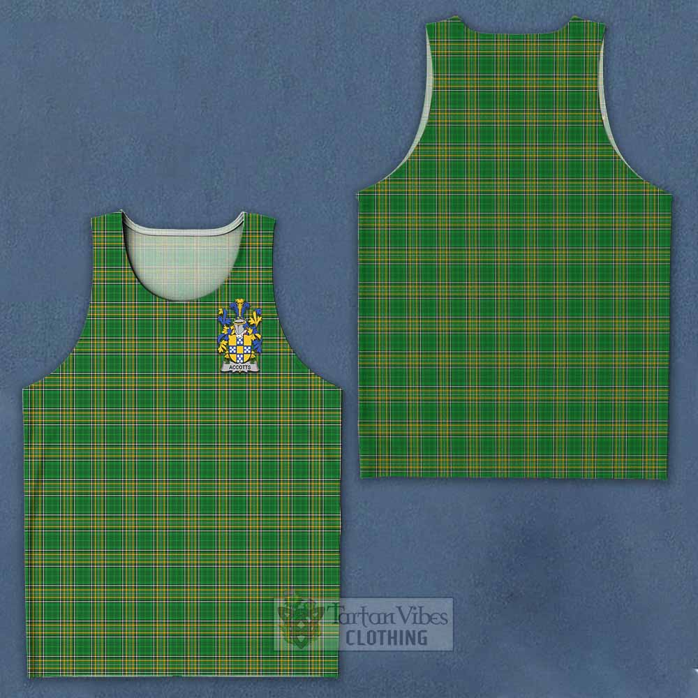 Tartan Vibes Clothing Accotts Irish Clan Tartan Men's Tank Top with Coat of Arms