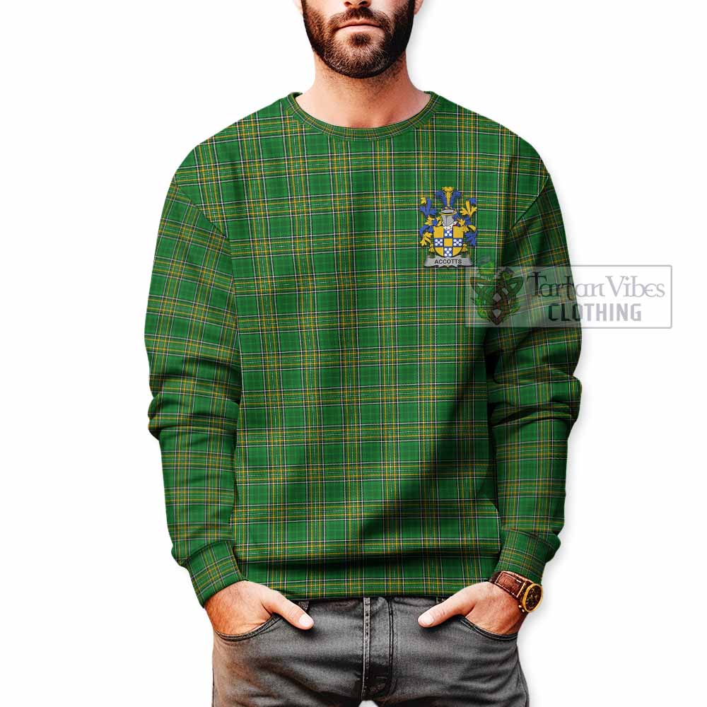 Tartan Vibes Clothing Accotts Irish Clan Tartan Sweatshirt with Coat of Arms