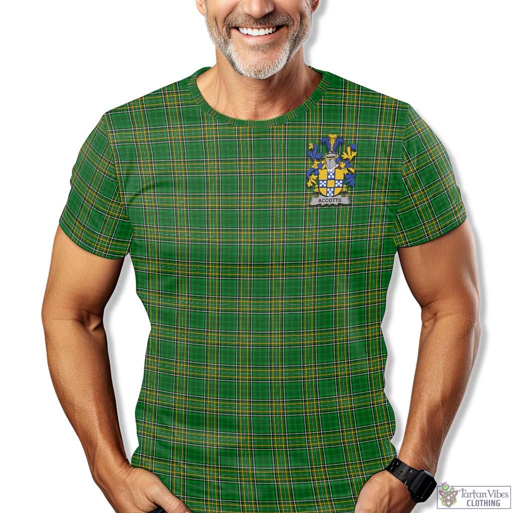 Tartan Vibes Clothing Accotts Ireland Clan Tartan T-Shirt with Family Seal