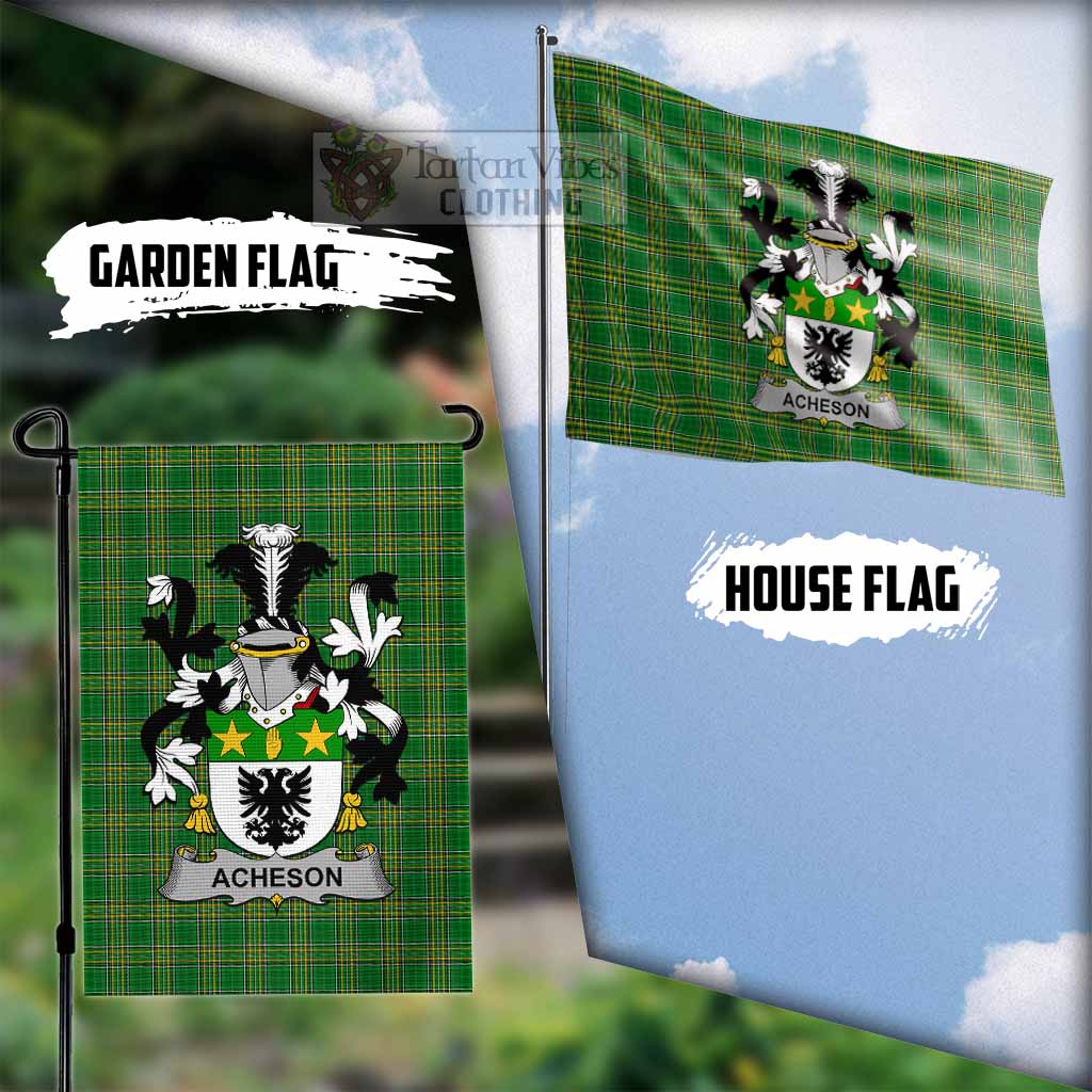 Tartan Vibes Clothing Acheson Irish Clan Flag with Coat of Arms