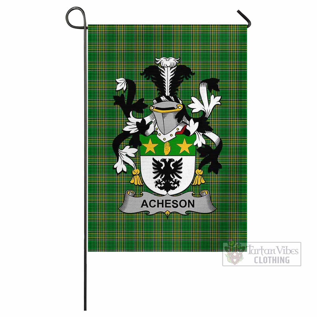 Tartan Vibes Clothing Acheson Irish Clan Flag with Coat of Arms