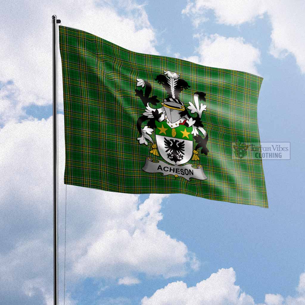 Tartan Vibes Clothing Acheson Irish Clan Flag with Coat of Arms