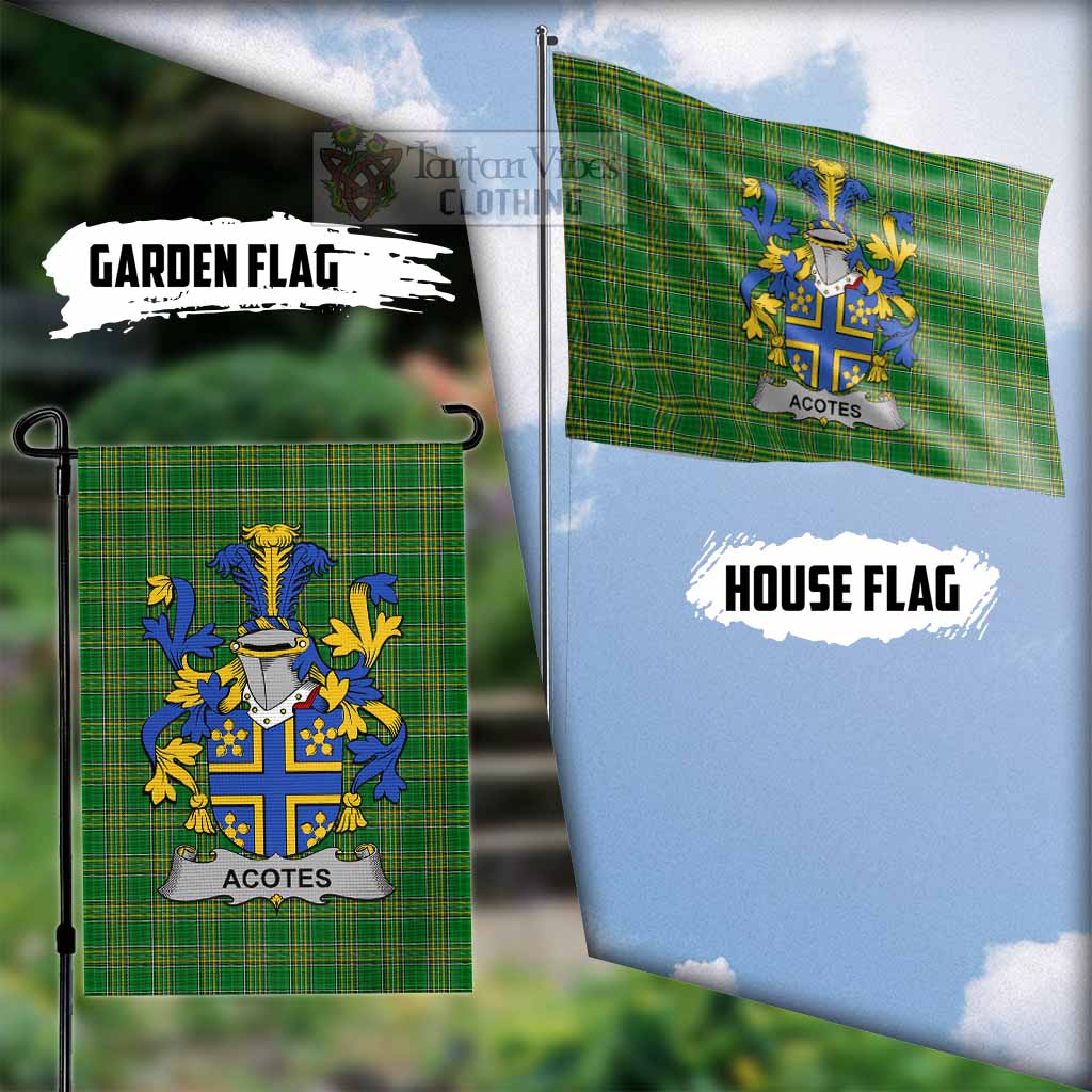 Tartan Vibes Clothing Acotes Irish Clan Flag with Coat of Arms