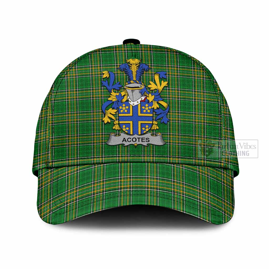 Tartan Vibes Clothing Acotes Irish Clan Tartan Classic Cap with Coat of Arms