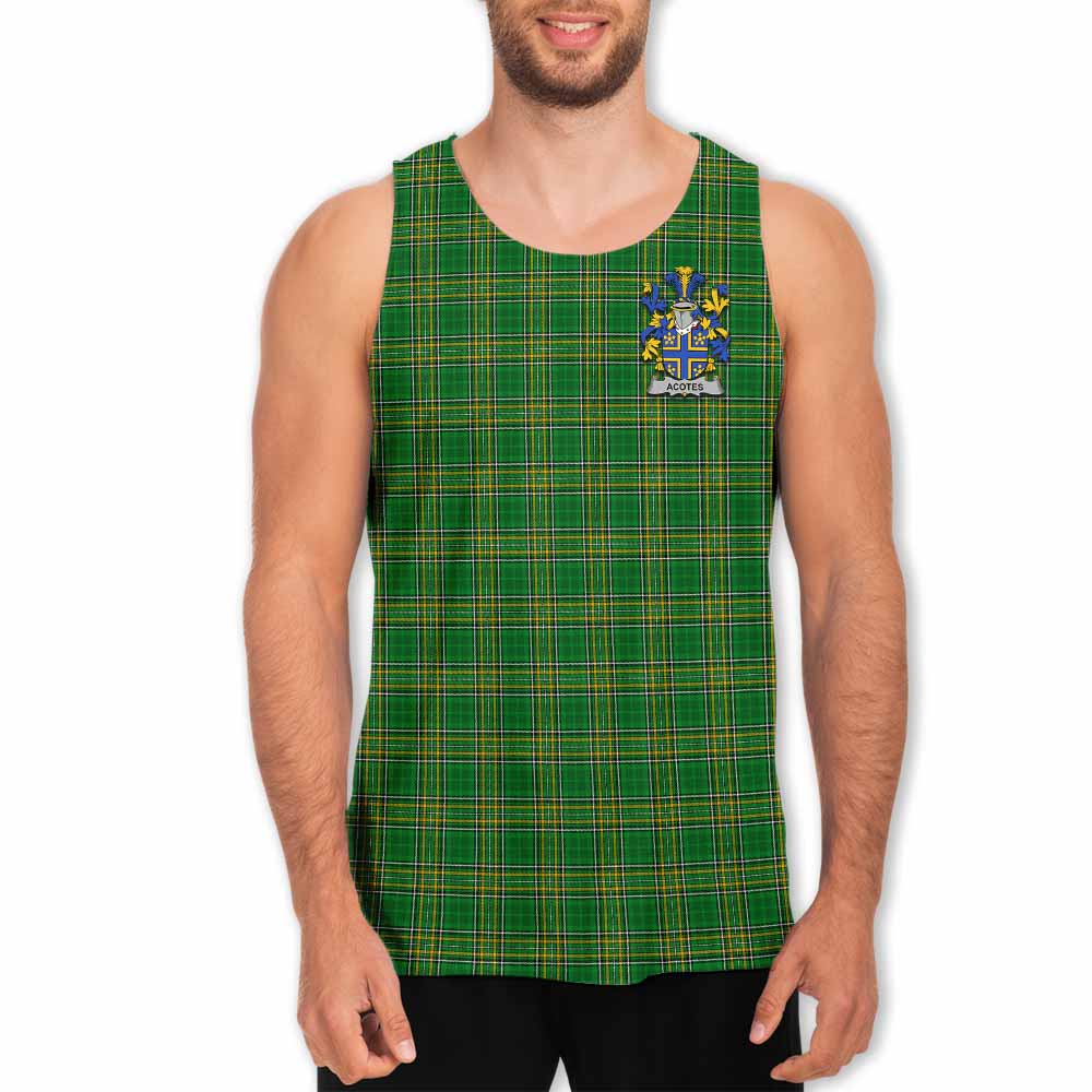 Tartan Vibes Clothing Acotes Irish Clan Tartan Men's Tank Top with Coat of Arms