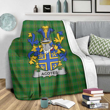 Acotes Irish Clan Tartan Blanket with Coat of Arms