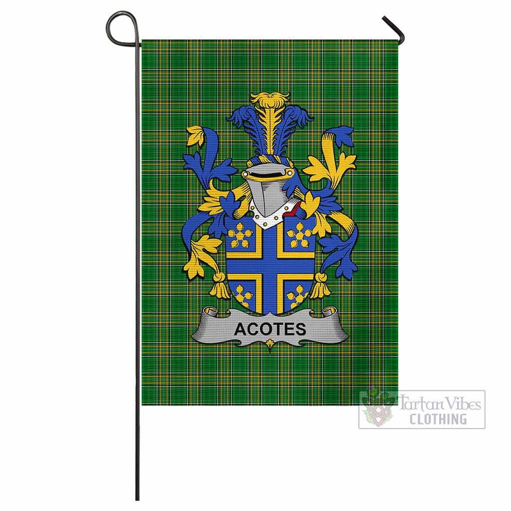 Tartan Vibes Clothing Acotes Irish Clan Flag with Coat of Arms