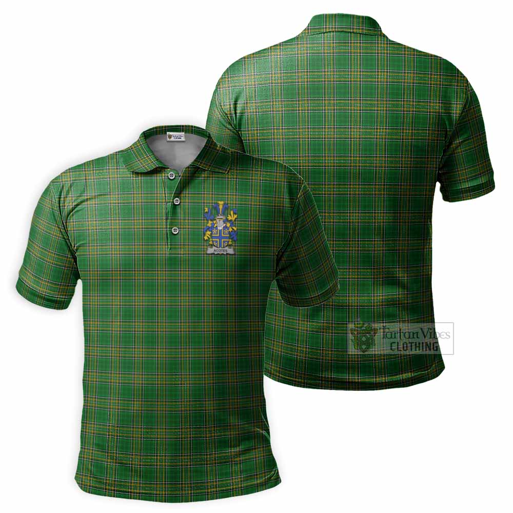 Acotes Irish Clan Tartan Men's Polo Shirt with Coat of Arms