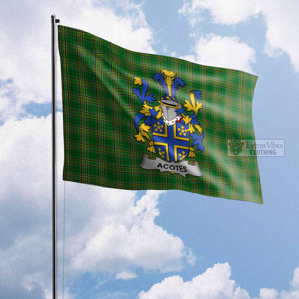 Tartan Vibes Clothing Acotes Irish Clan Flag with Coat of Arms