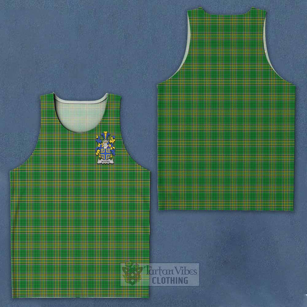 Tartan Vibes Clothing Acotes Irish Clan Tartan Men's Tank Top with Coat of Arms