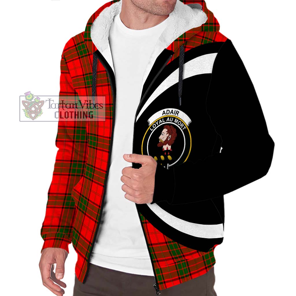 Adair Tartan Sherpa Hoodie with Family Crest Circle Style Unisex S - Tartan Vibes Clothing