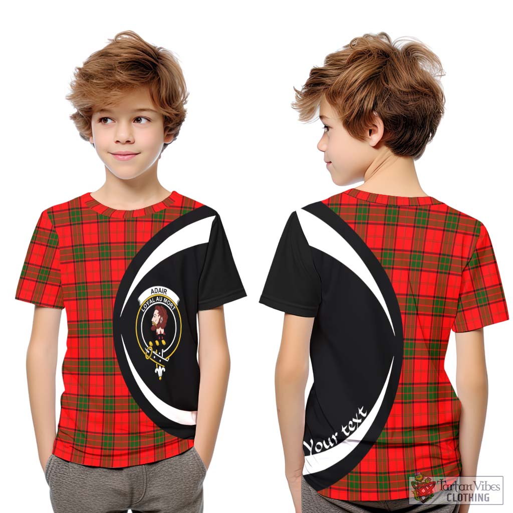 Adair Tartan Kid T-Shirt with Family Crest Circle Style Youth XL Size14 - Tartan Vibes Clothing