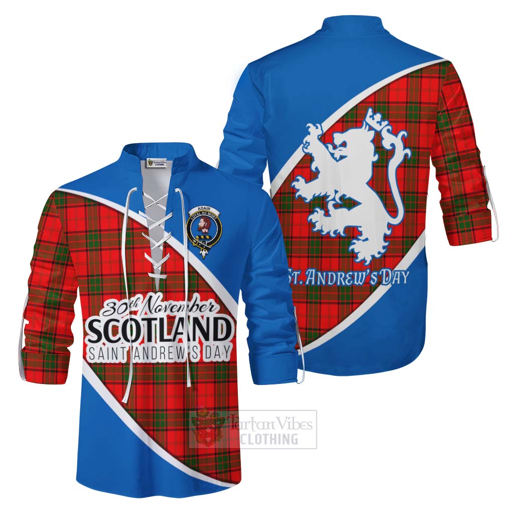 Tartan Vibes Clothing Adair Family Crest Tartan Ghillie Kilt Shirt Celebrate Saint Andrew's Day in Style