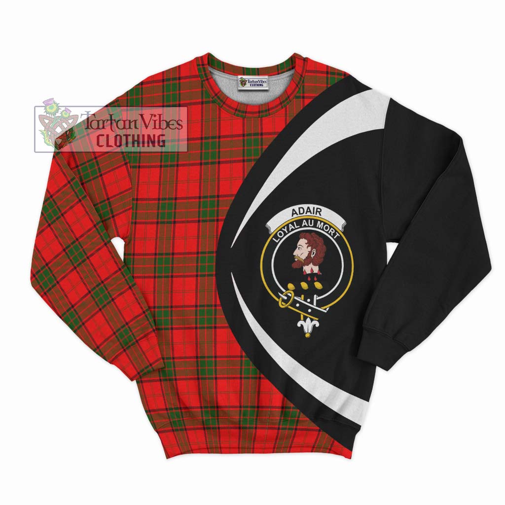 Adair Tartan Sweatshirt with Family Crest Circle Style Unisex - Tartan Vibes Clothing