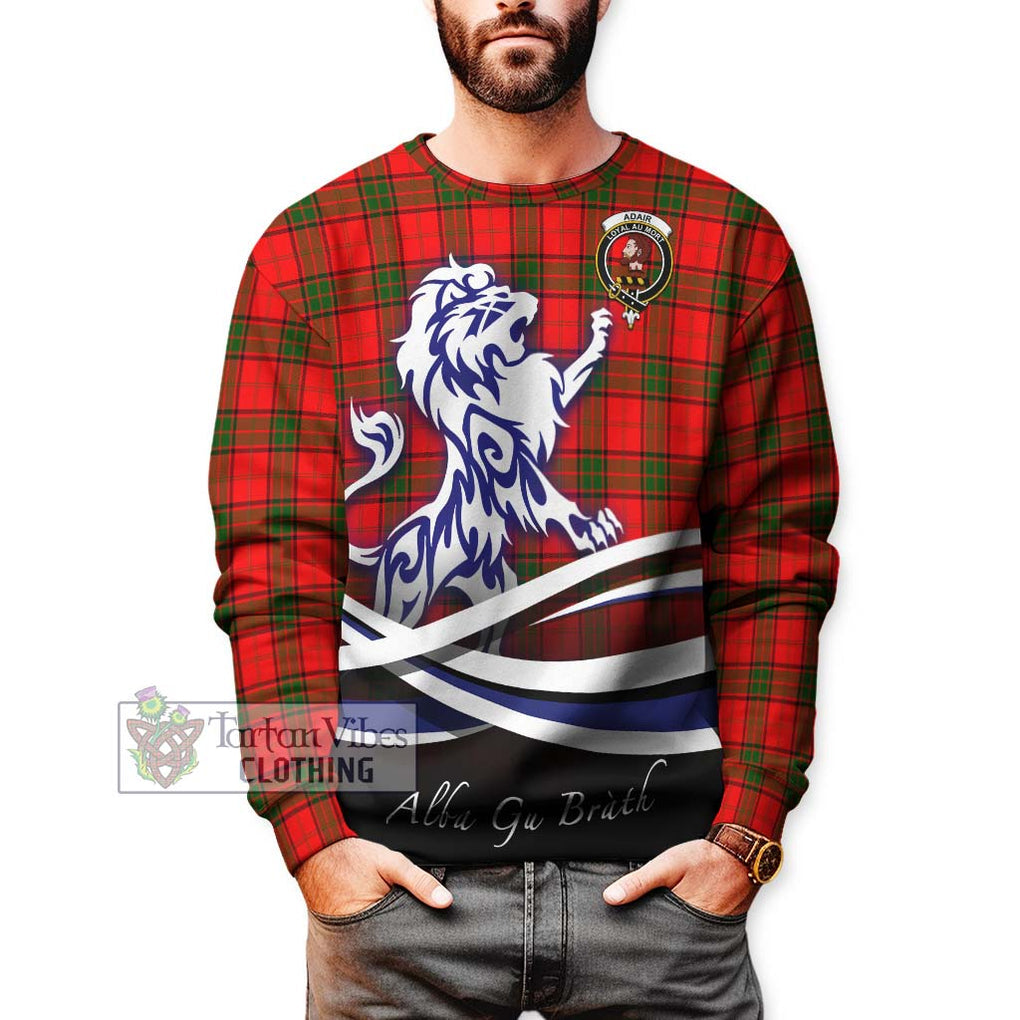 Adair Tartan Sweatshirt with Alba Gu Brath Regal Lion Emblem Unisex - Tartanvibesclothing Shop