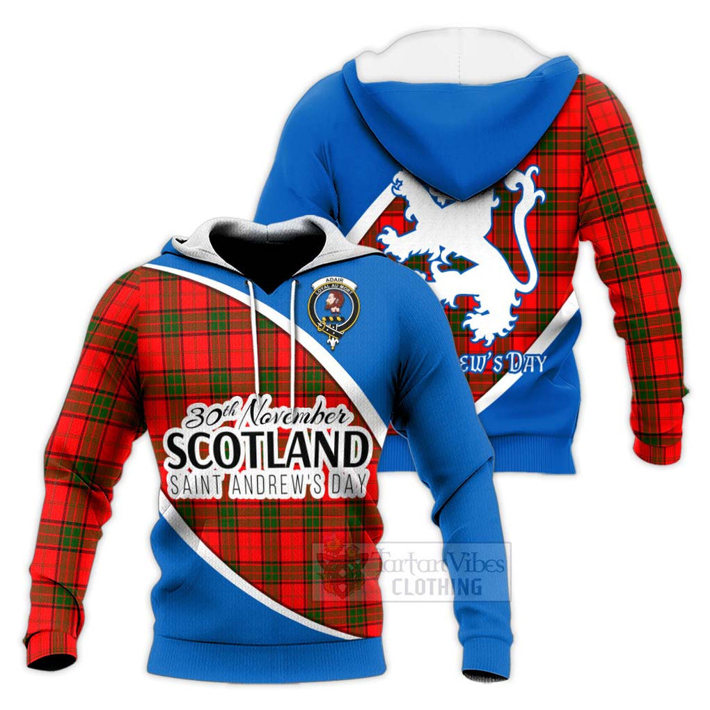 Tartan Vibes Clothing Adair Family Crest Tartan Knitted Hoodie Celebrate Saint Andrew's Day in Style