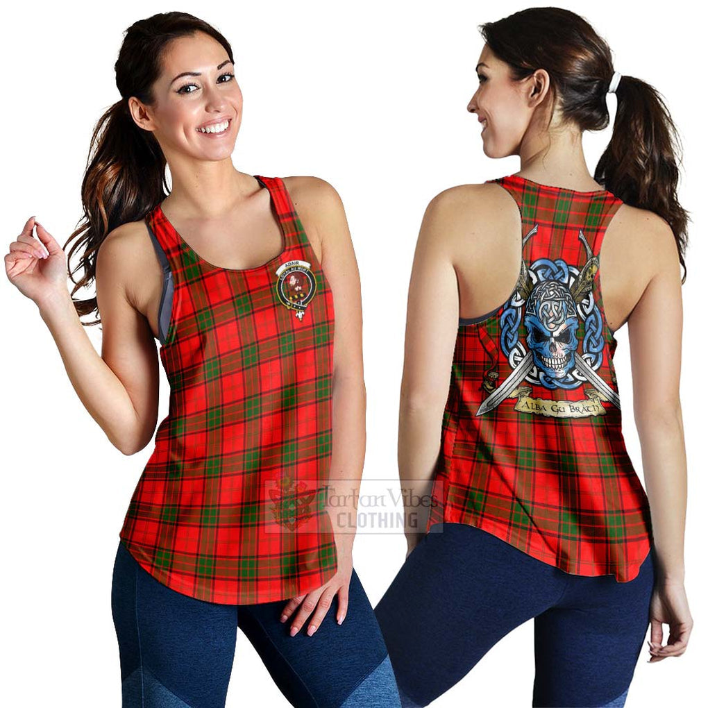 Tartan Vibes Clothing Adair Tartan Women's Racerback Tanks with Family Crest Celtic Skull Style