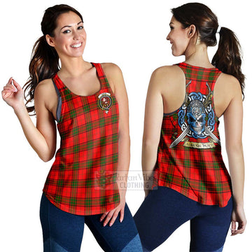 Adair Tartan Women's Racerback Tanks with Family Crest Celtic Skull Style