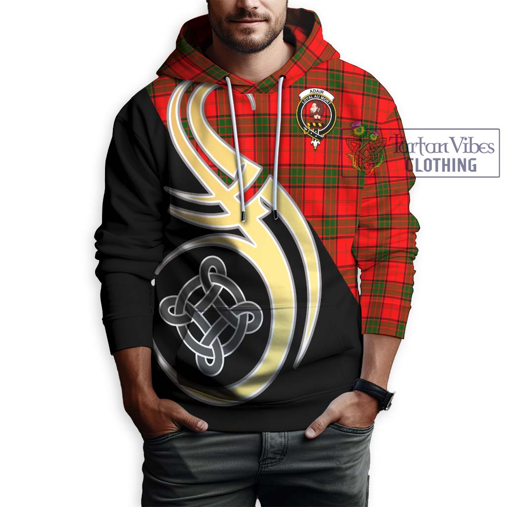 Adair Tartan Hoodie with Family Crest and Celtic Symbol Style Zip Hoodie - Tartan Vibes Clothing