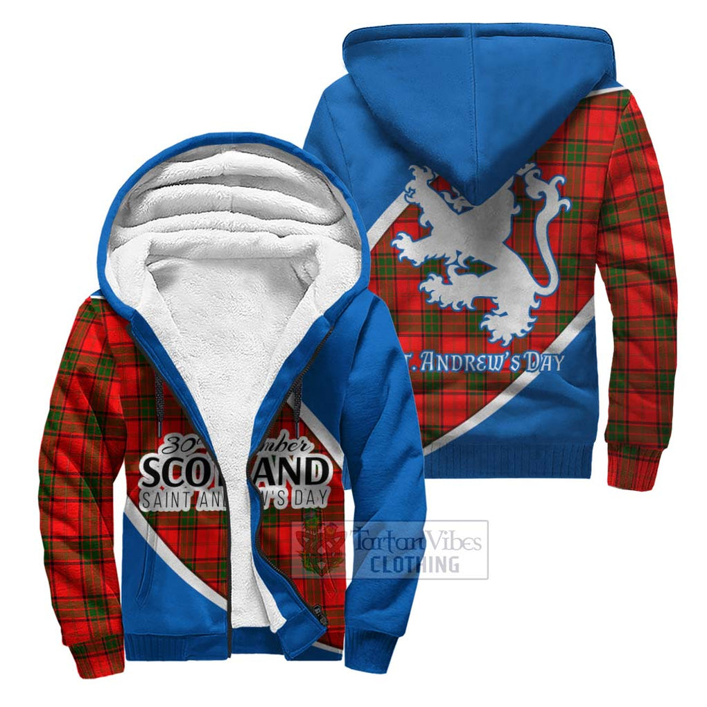 Tartan Vibes Clothing Adair Family Crest Tartan Sherpa Hoodie Celebrate Saint Andrew's Day in Style