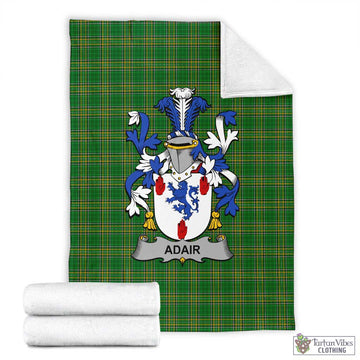 Adair Irish Clan Tartan Blanket with Coat of Arms X-Large 59 x 79 inches 150 x 200 cm - Tartan Vibes Clothing