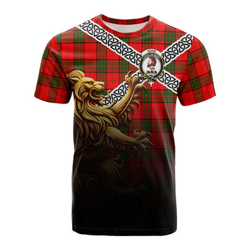 Adair Crest Tartan Cotton T-shirt with Golden Lion Emblem Celtic Style Kid's Shirt - Tartan Vibes Clothing
