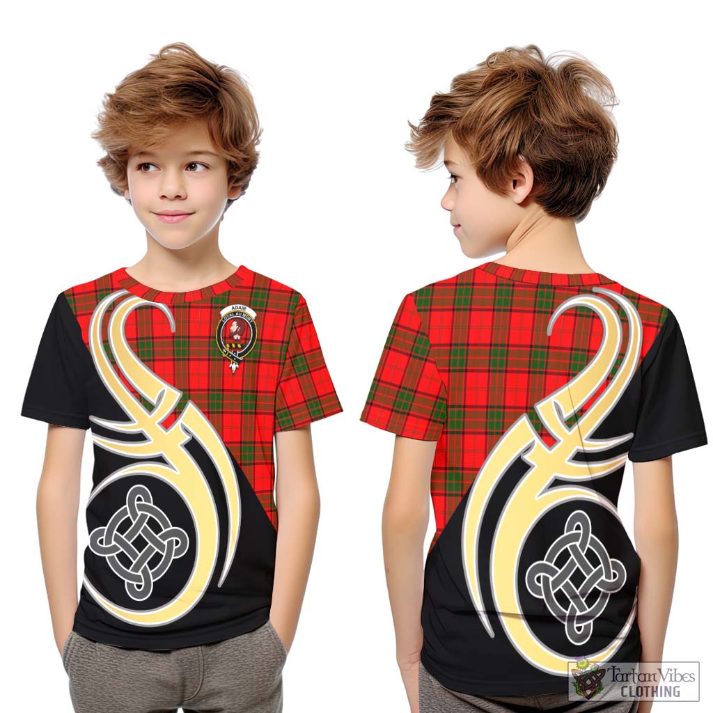 Adair Tartan Kid T-Shirt with Family Crest and Celtic Symbol Style Youth XL Size14 - Tartan Vibes Clothing