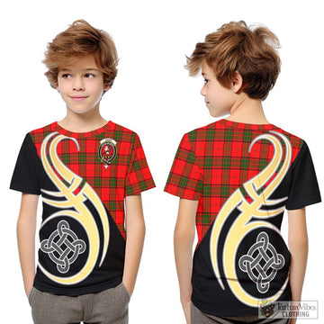 Adair Tartan Kid T-Shirt with Family Crest and Celtic Symbol Style