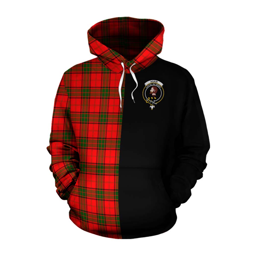 Tartan Vibes Clothing Adair Tartan Cotton Hoodie with Family Crest and Half Of Me Style