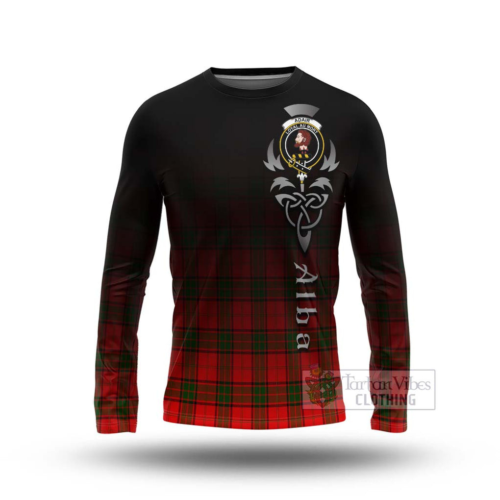 Tartan Vibes Clothing Adair Tartan Long Sleeve T-Shirt Featuring Alba Gu Brath Family Crest Celtic Inspired