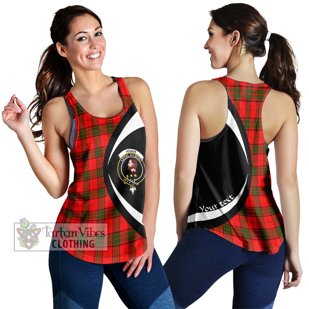 Adair Tartan Women's Racerback Tanks with Family Crest Circle Style 4XL - Tartan Vibes Clothing