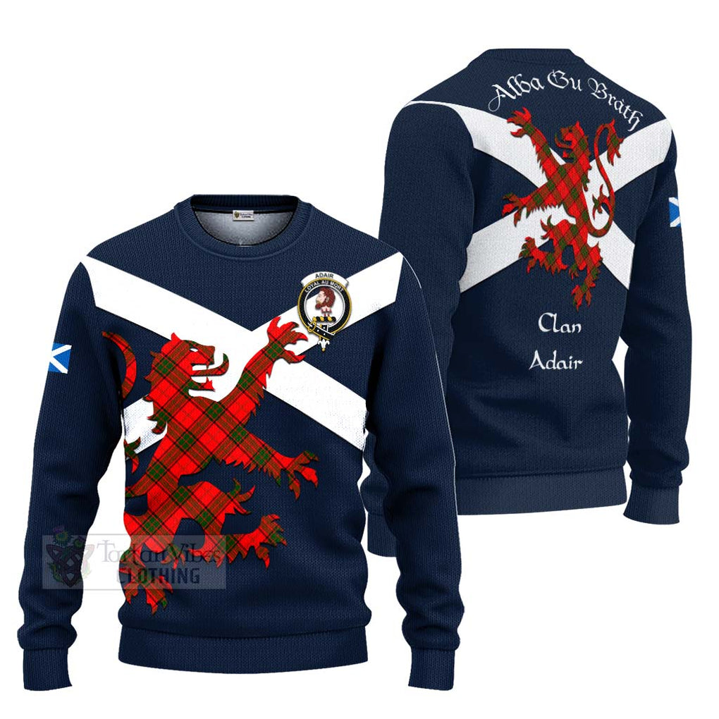 Tartan Vibes Clothing Adair Tartan Lion Rampant Knitted Sweater – Proudly Display Your Heritage with Alba Gu Brath and Clan Name