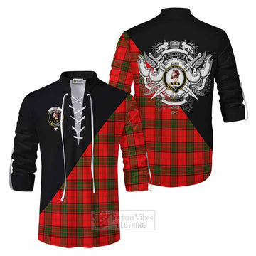 Adair Tartan Ghillie Kilt Shirt with Family Crest and Military Logo Style