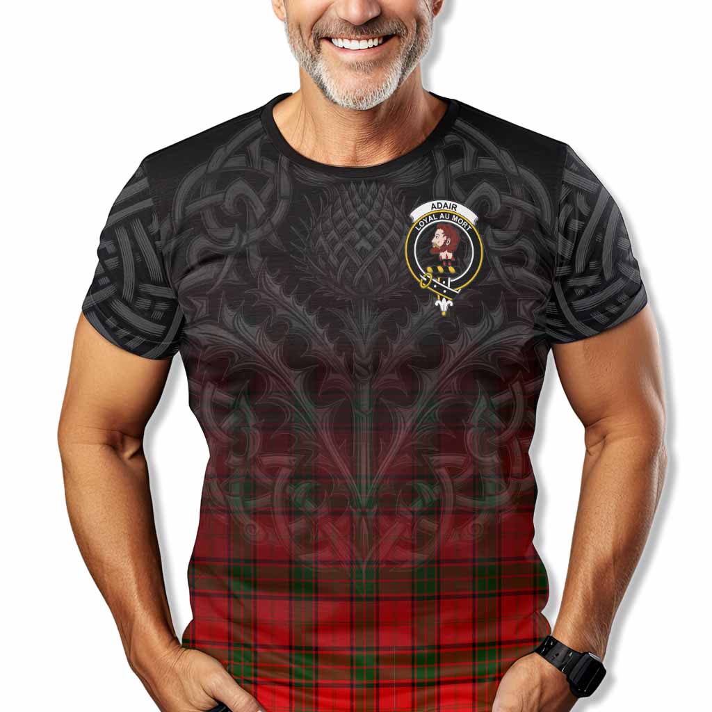 Tartan Vibes Clothing Adair Tartan T-Shirt with Family Crest Celtic Thistle Vibes