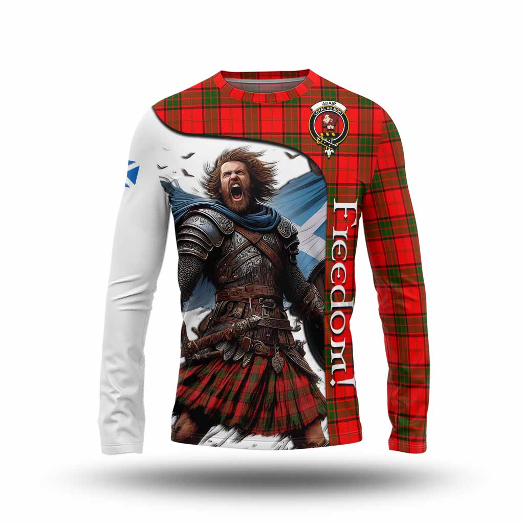 Tartan Vibes Clothing Adair Crest Tartan Long Sleeve T-Shirt Inspired by the Freedom of Scottish Warrior