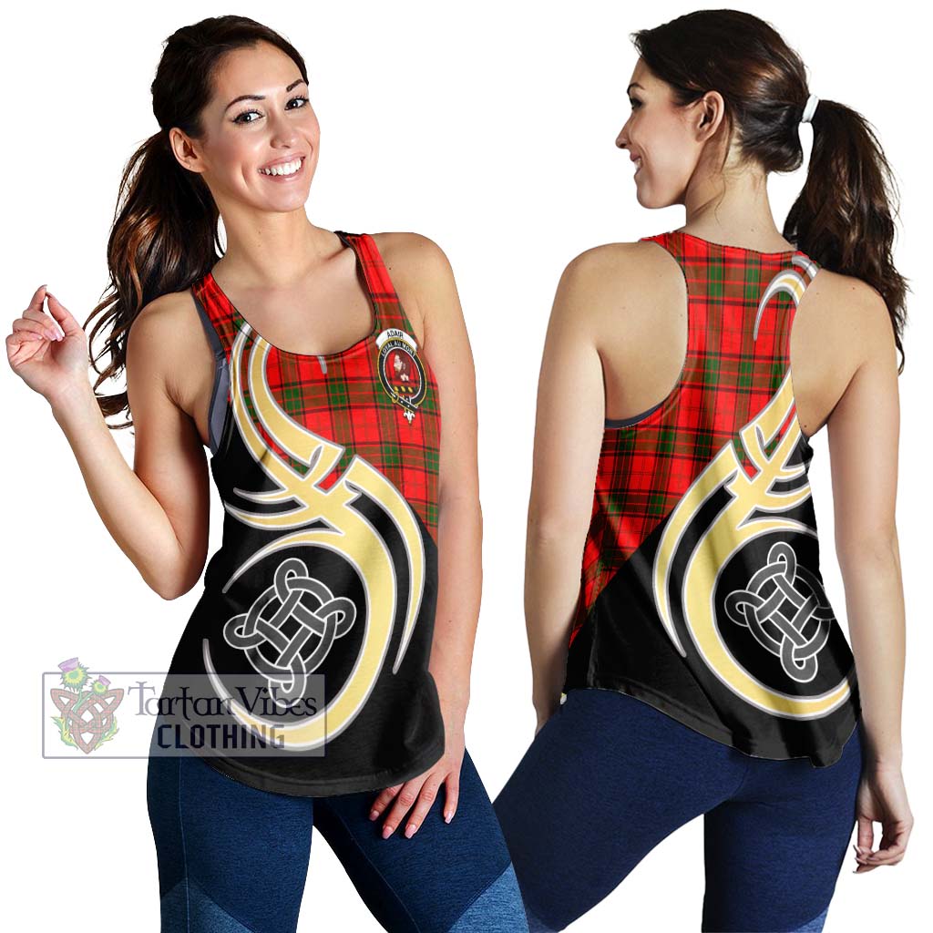 Adair Tartan Women's Racerback Tanks with Family Crest and Celtic Symbol Style 4XL - Tartan Vibes Clothing