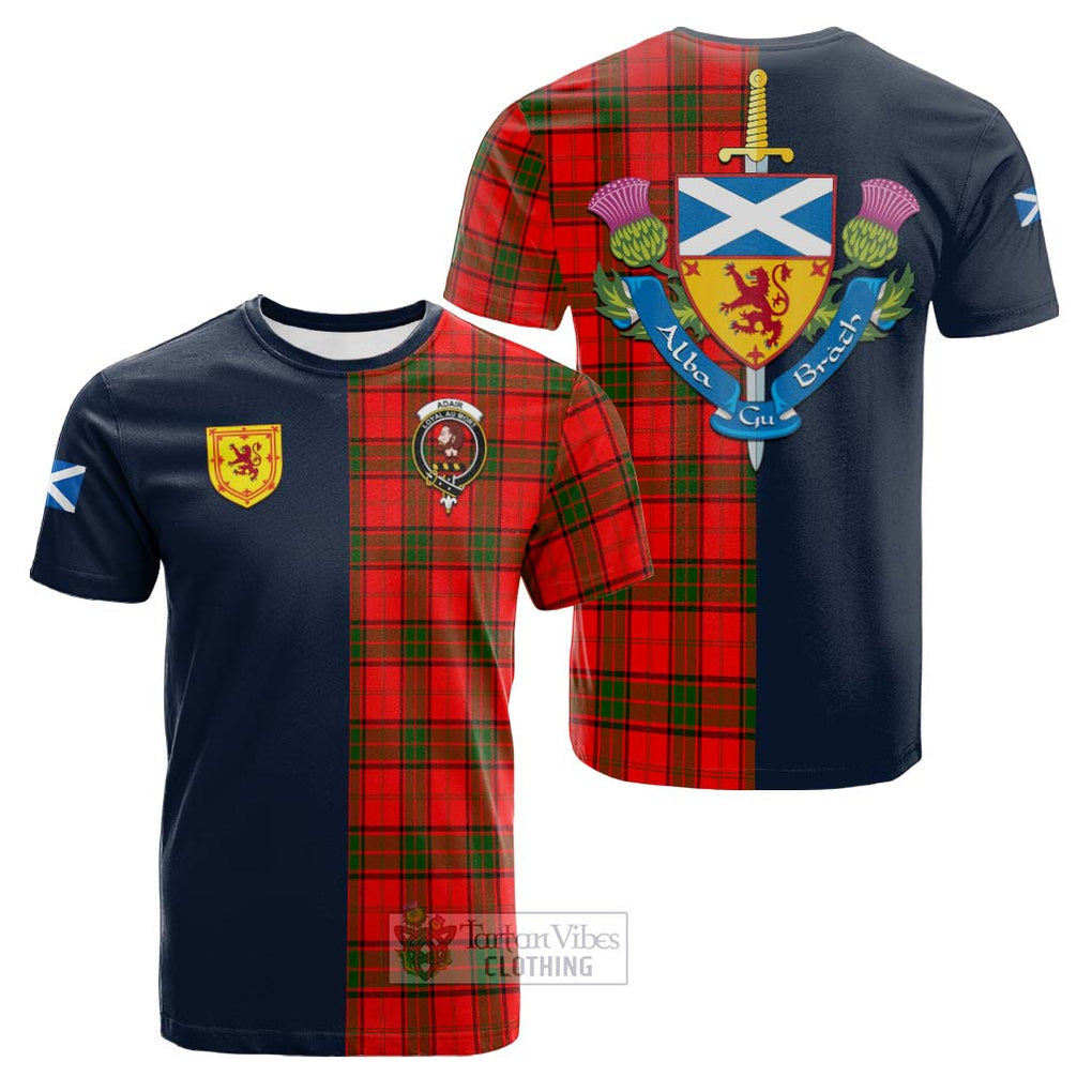 Tartan Vibes Clothing Adair Tartan Cotton T-shirt with Scottish Lion Royal Arm Half Style