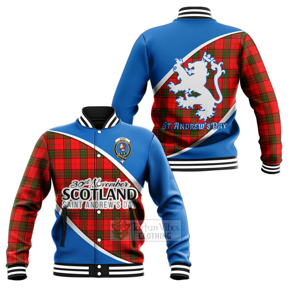 Tartan Vibes Clothing Adair Family Crest Tartan Baseball Jacket Celebrate Saint Andrew's Day in Style