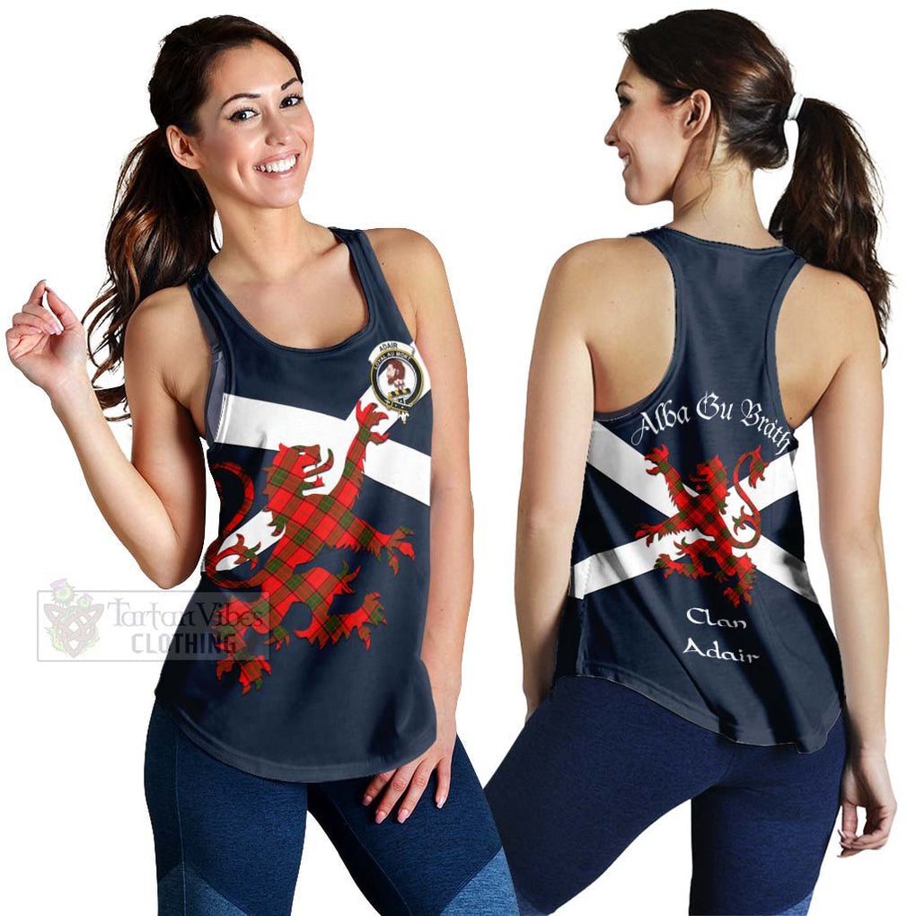 Tartan Vibes Clothing Adair Tartan Lion Rampant Women's Racerback Tanks – Proudly Display Your Heritage with Alba Gu Brath and Clan Name