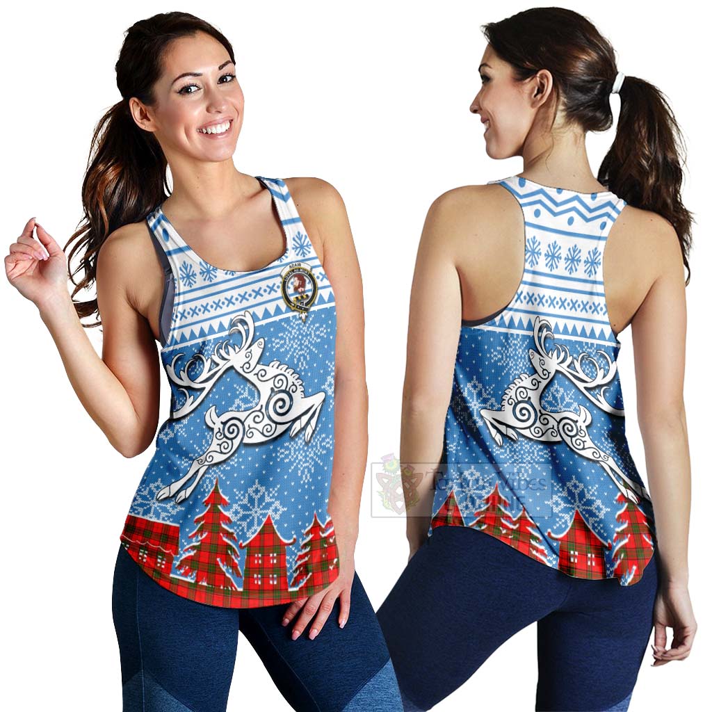 Tartan Vibes Clothing Adair Clan Christmas Women's Racerback Tanks Celtic Reindeer Style