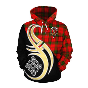 Adair Tartan Cotton Hoodie with Family Crest and Celtic Symbol Style