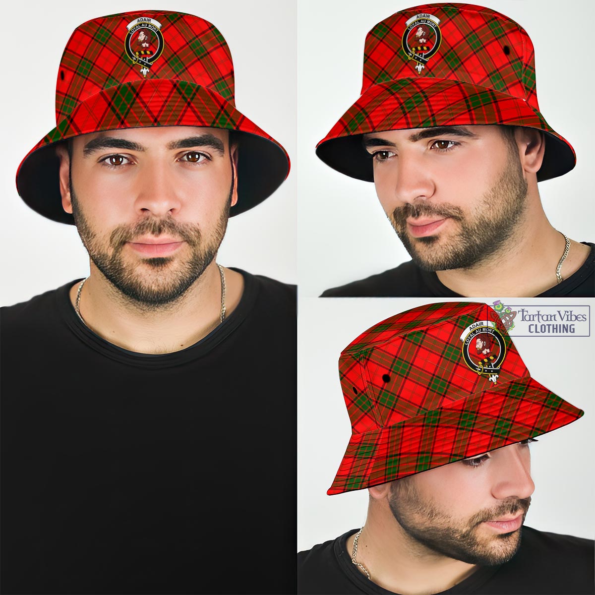 Tartan Vibes Clothing Adair Tartan Bucket Hat with Family Crest