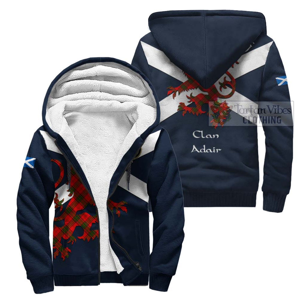 Tartan Vibes Clothing Adair Tartan Lion Rampant Sherpa Hoodie – Proudly Display Your Heritage with Alba Gu Brath and Clan Name