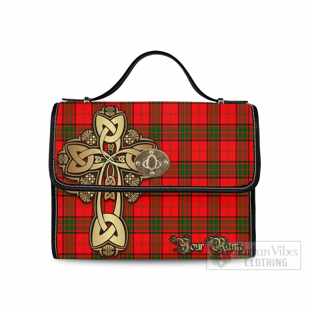 Tartan Vibes Clothing Adair Tartan Waterproof Canvas Bag Golden Thistle Celtic Cross Style